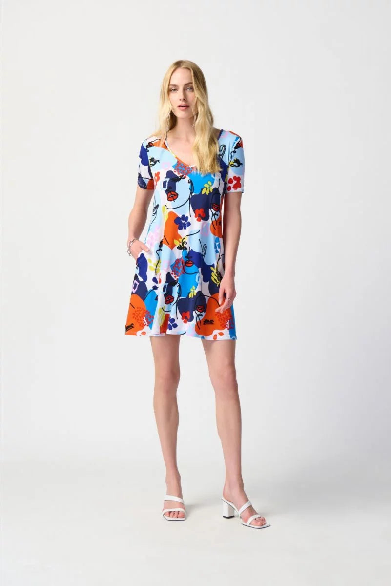 VESTIDO CORTO BLANCO ESTAMPADO