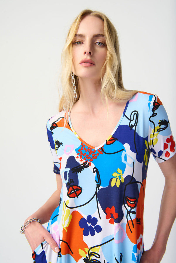 VESTIDO CORTO BLANCO ESTAMPADO