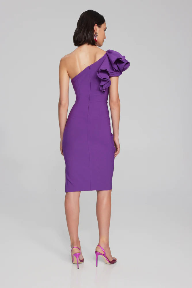 VESTIDO CORTO TURQUESA/UVA UN-HOMBRO 241755