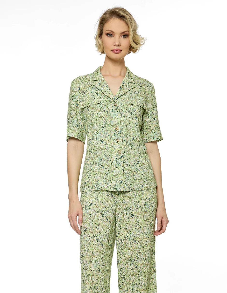 BLUSA VERDE ESTAMPADA 126322
