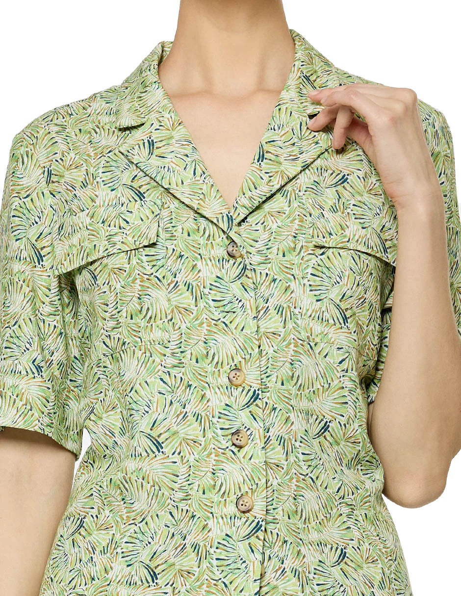 BLUSA VERDE ESTAMPADA 126322