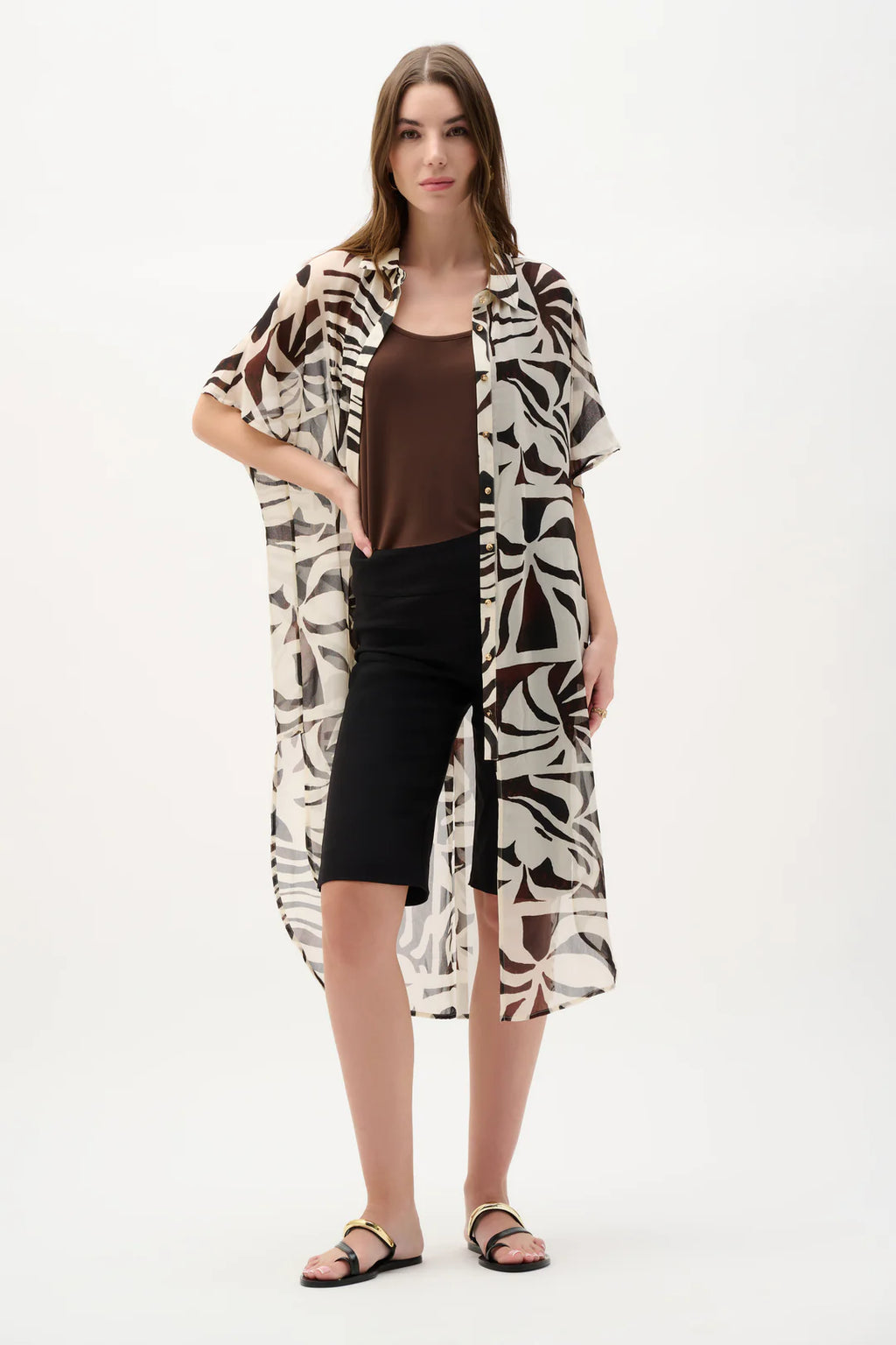 BLUSA TUNICA BEIGE/ NEGRA 262949