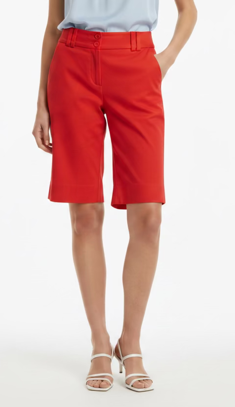 SHORT BERMUDA ROJO/BLANCO