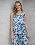 BLUSA AZUL ESTAMPADA 126145