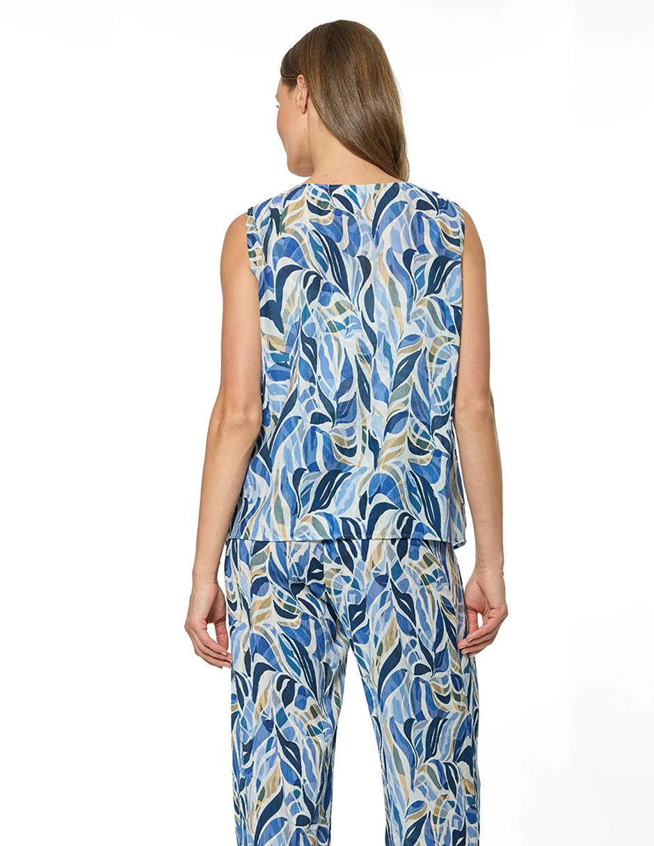BLUSA AZUL ESTAMPADA 126145