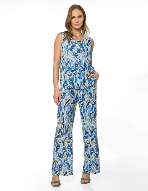 BLUSA AZUL ESTAMPADA 126145