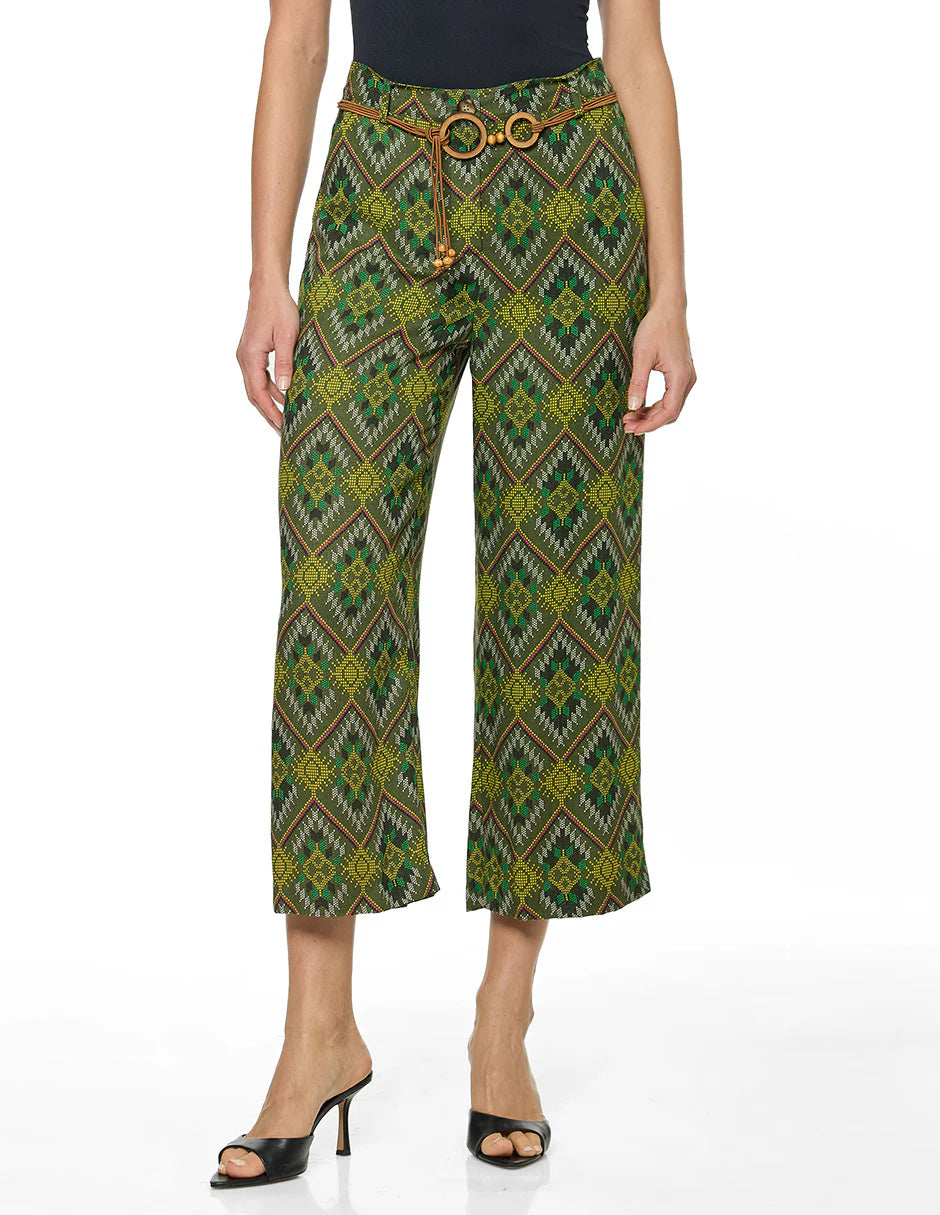 PANTALÓN VERDE ESTAMPADO 126440