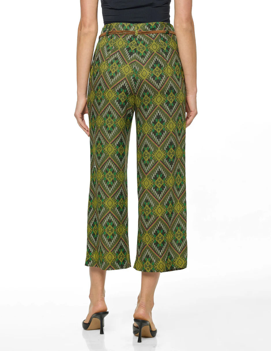 PANTALÓN VERDE ESTAMPADO 126440