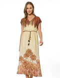 VESTIDO MAXI BEIGE ESTAMPADO 126425