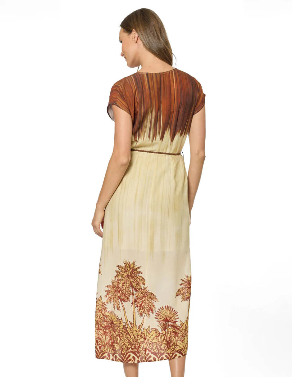 VESTIDO MAXI BEIGE ESTAMPADO 126425
