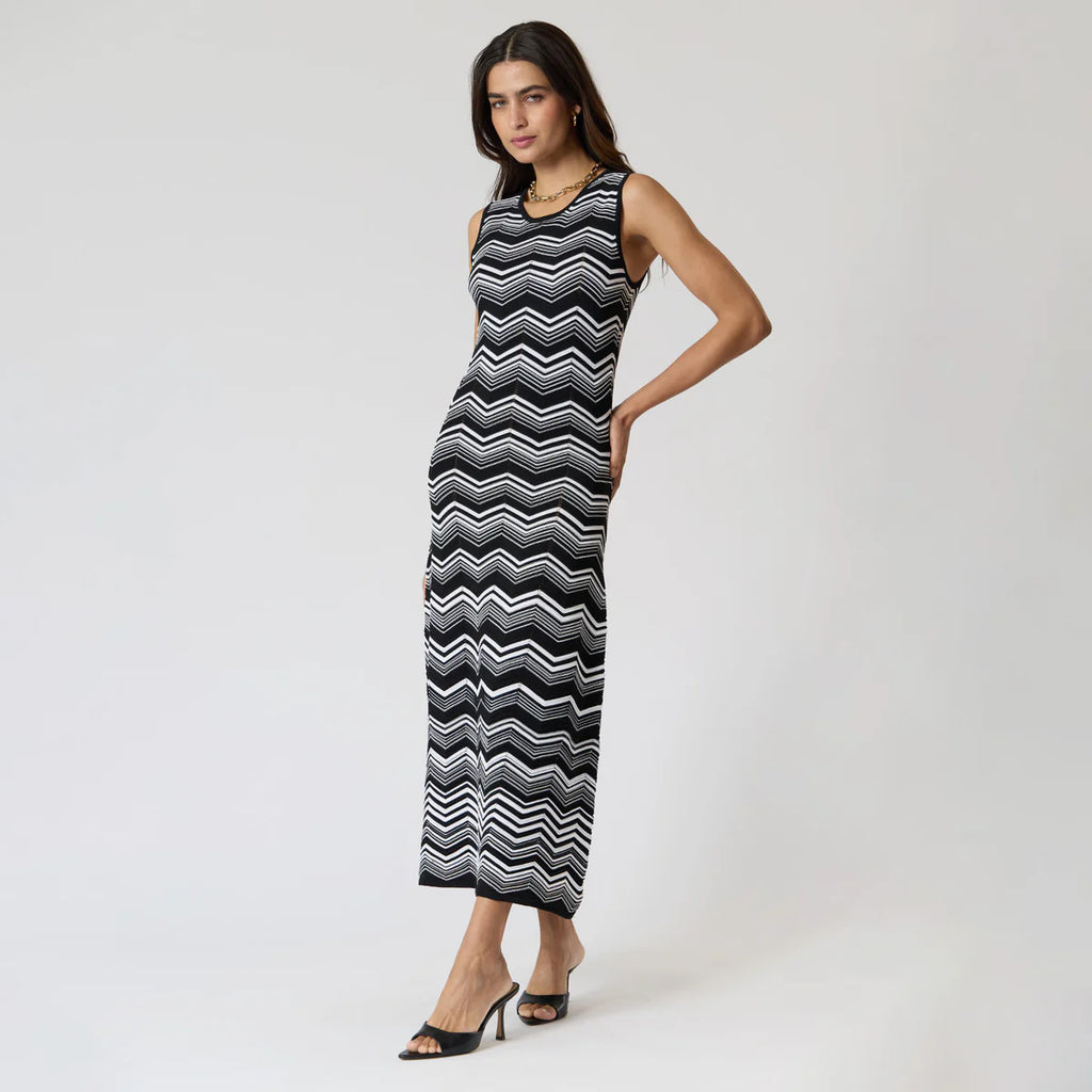 VESTIDO MIDI NEGRO ESTAMPADO R16031