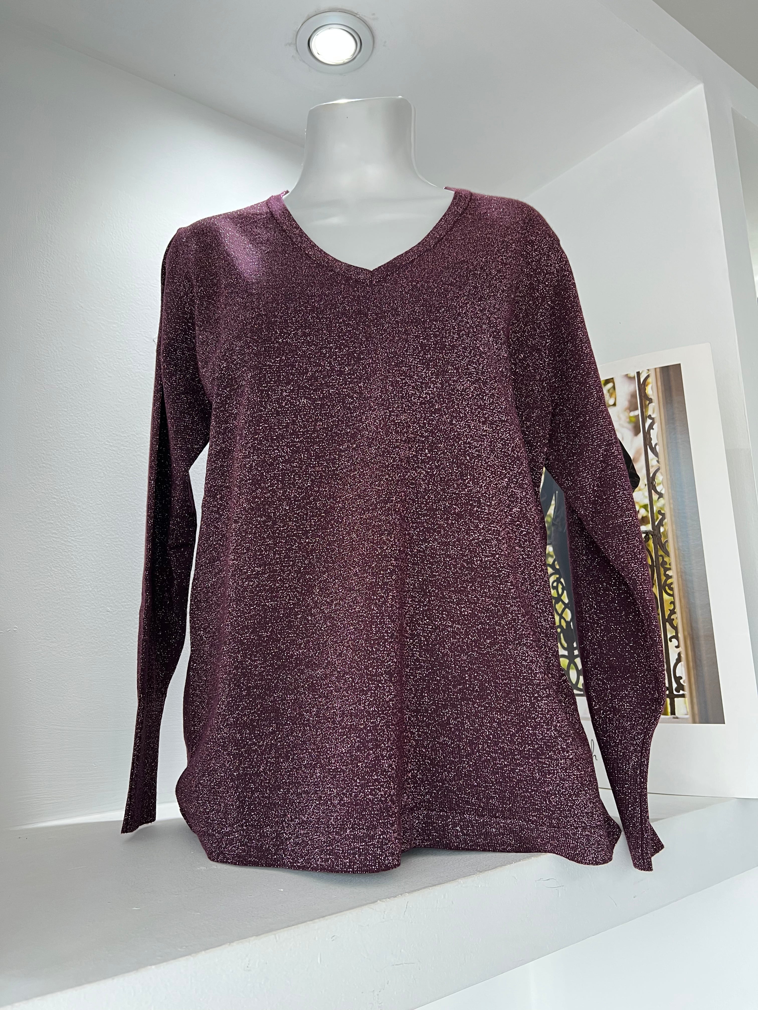 SUÉTER BRILLOS MORADO/PLATA