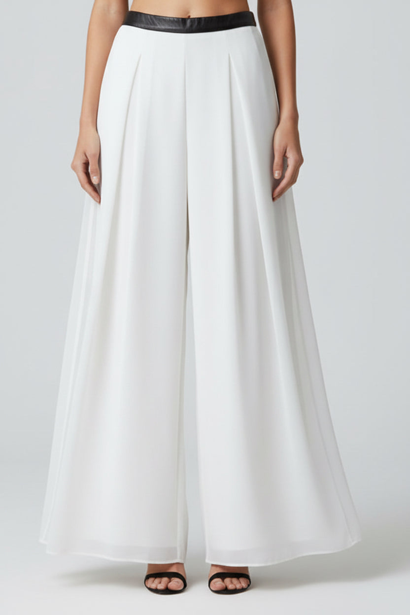 PANTALÓN GASA NEGRO/BLANCO 8700