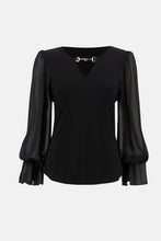 Cargar imagen en el visor de la galería, BLUSA NEGRA / FIUSCHA HERRAJE
