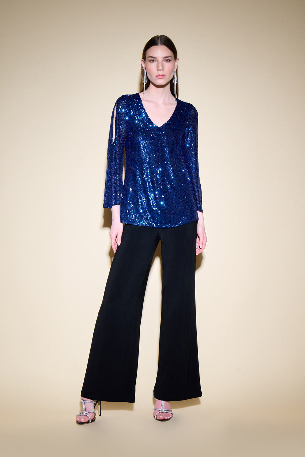 BLUSA LENTEJUELA AZUL REY/PLATA