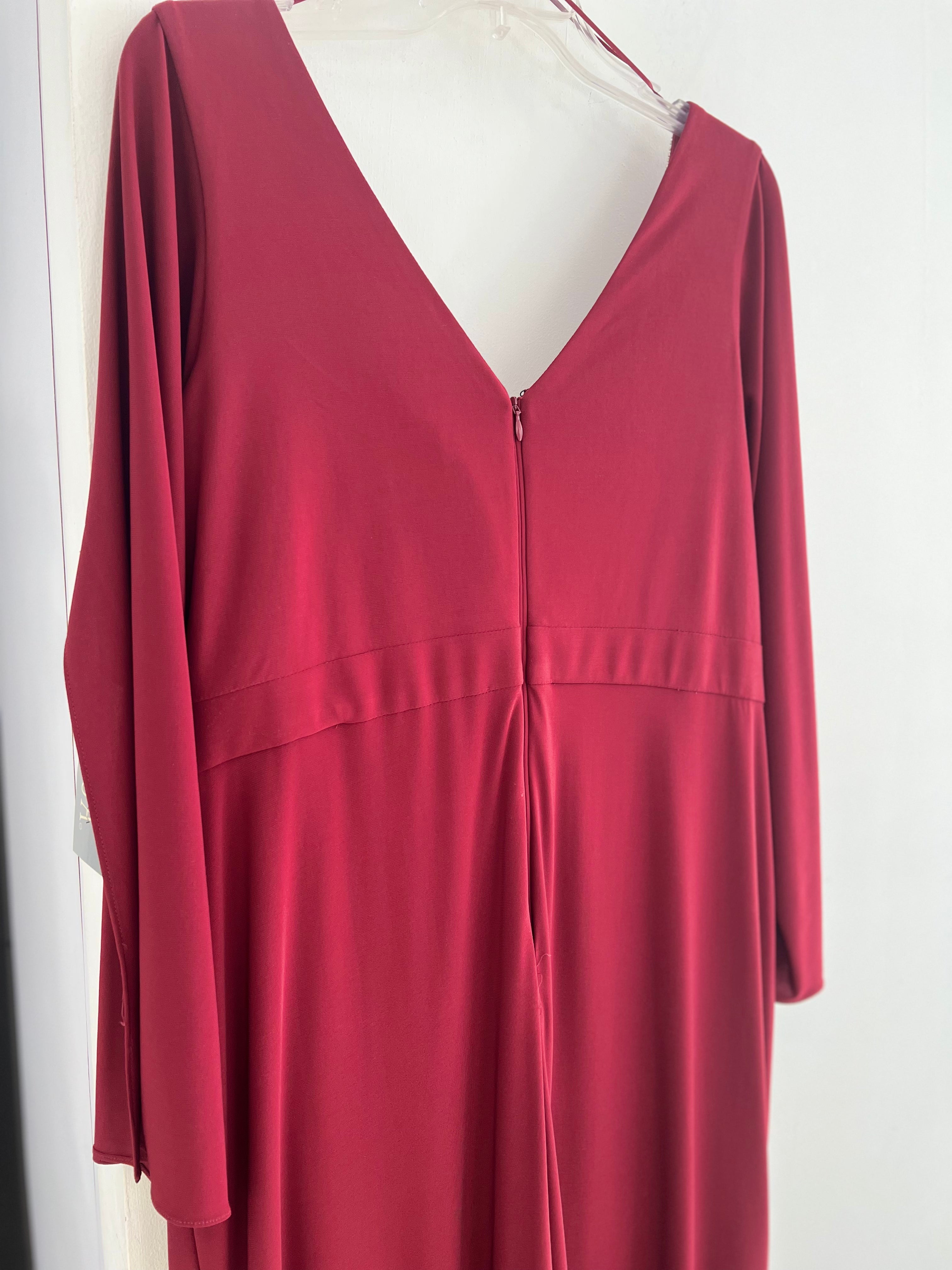 VESTIDO LARGO VINO MANGA 3/4