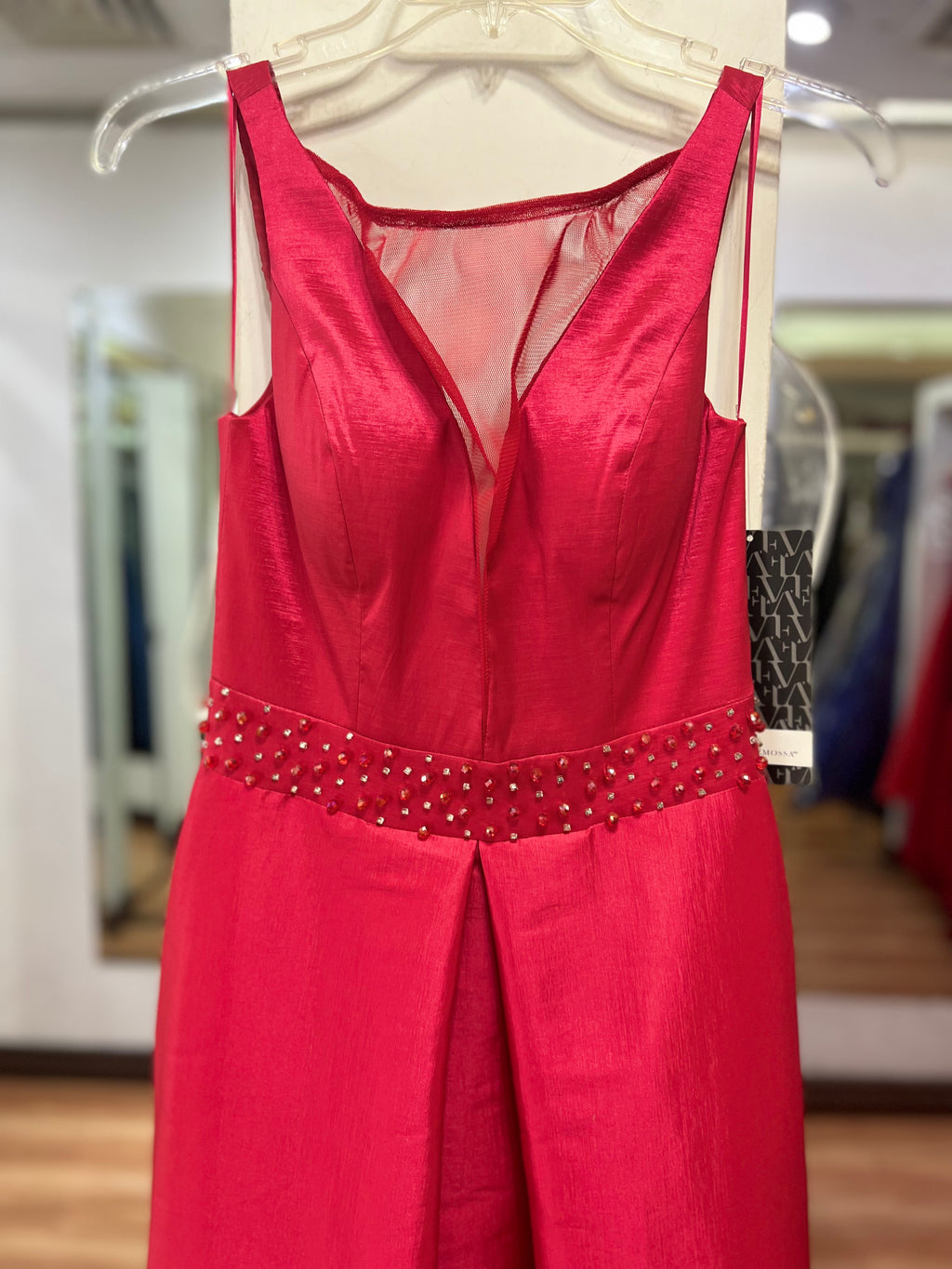 VESTIDO LARGO ROJO FALDA AMPLIA