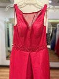 VESTIDO LARGO ROJO FALDA AMPLIA