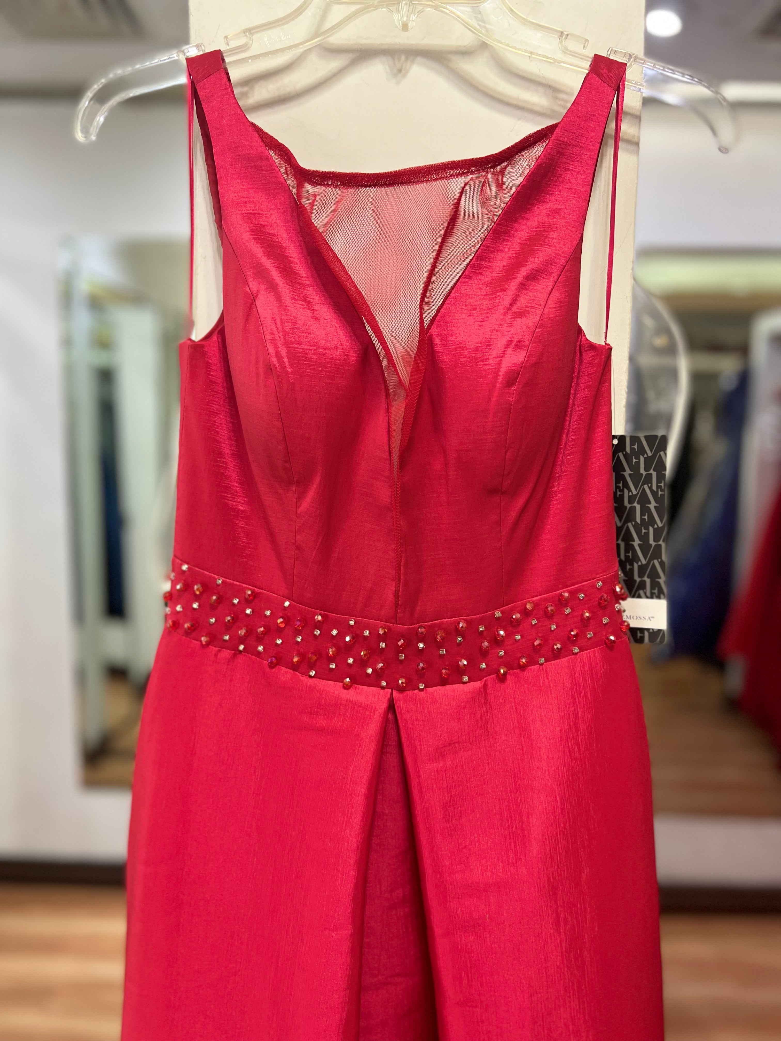 VESTIDO LARGO ROJO FALDA AMPLIA