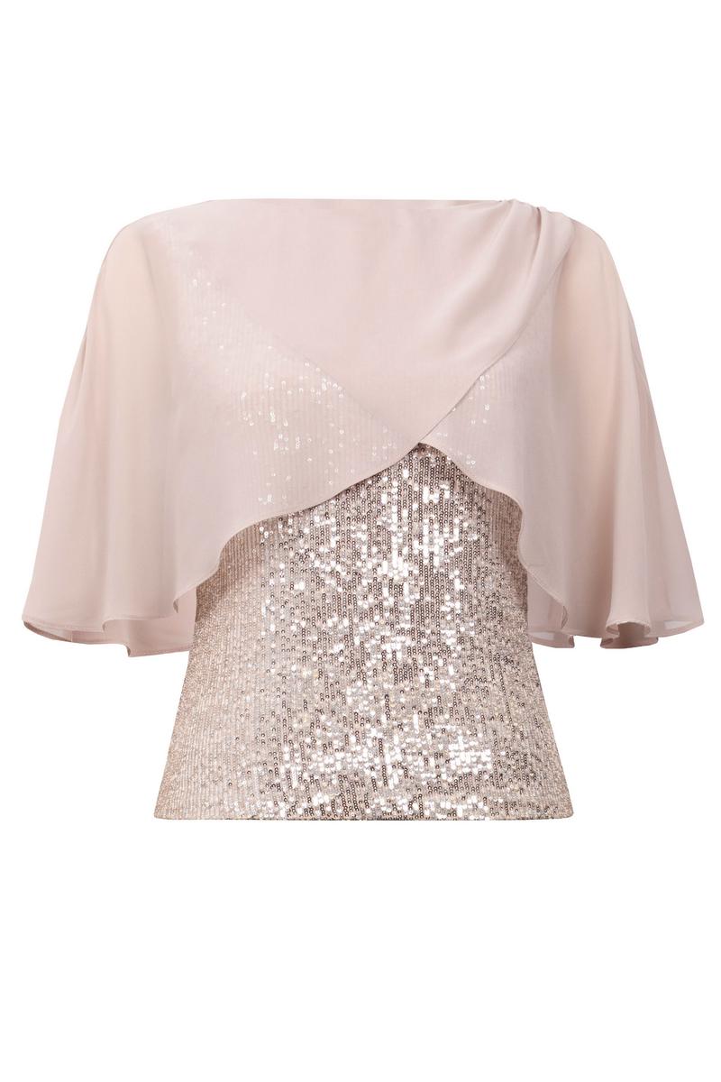 BLUSA BEIGE LENTEJUELAS