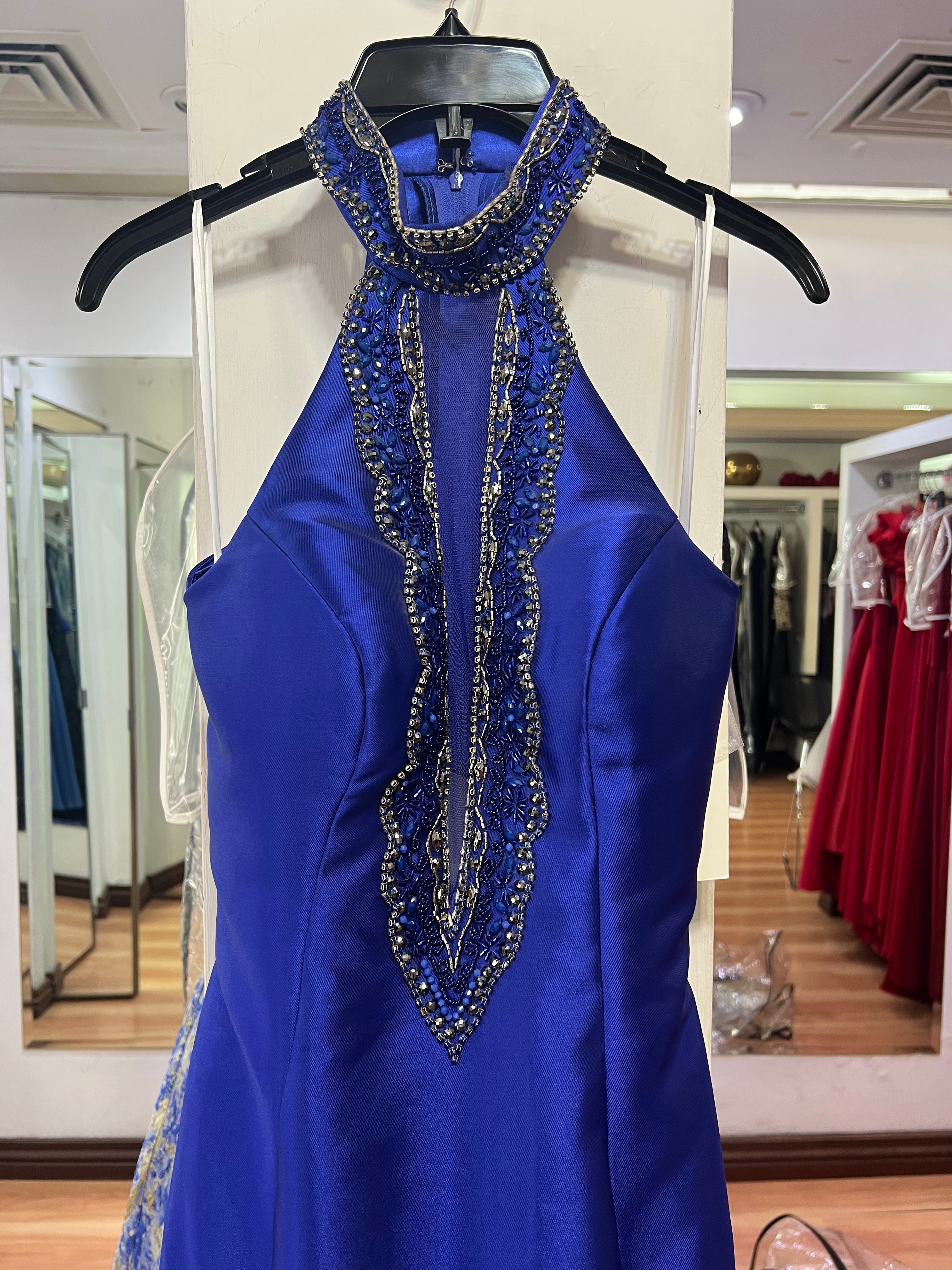 VESTIDO LARGO AZUL SIRENA