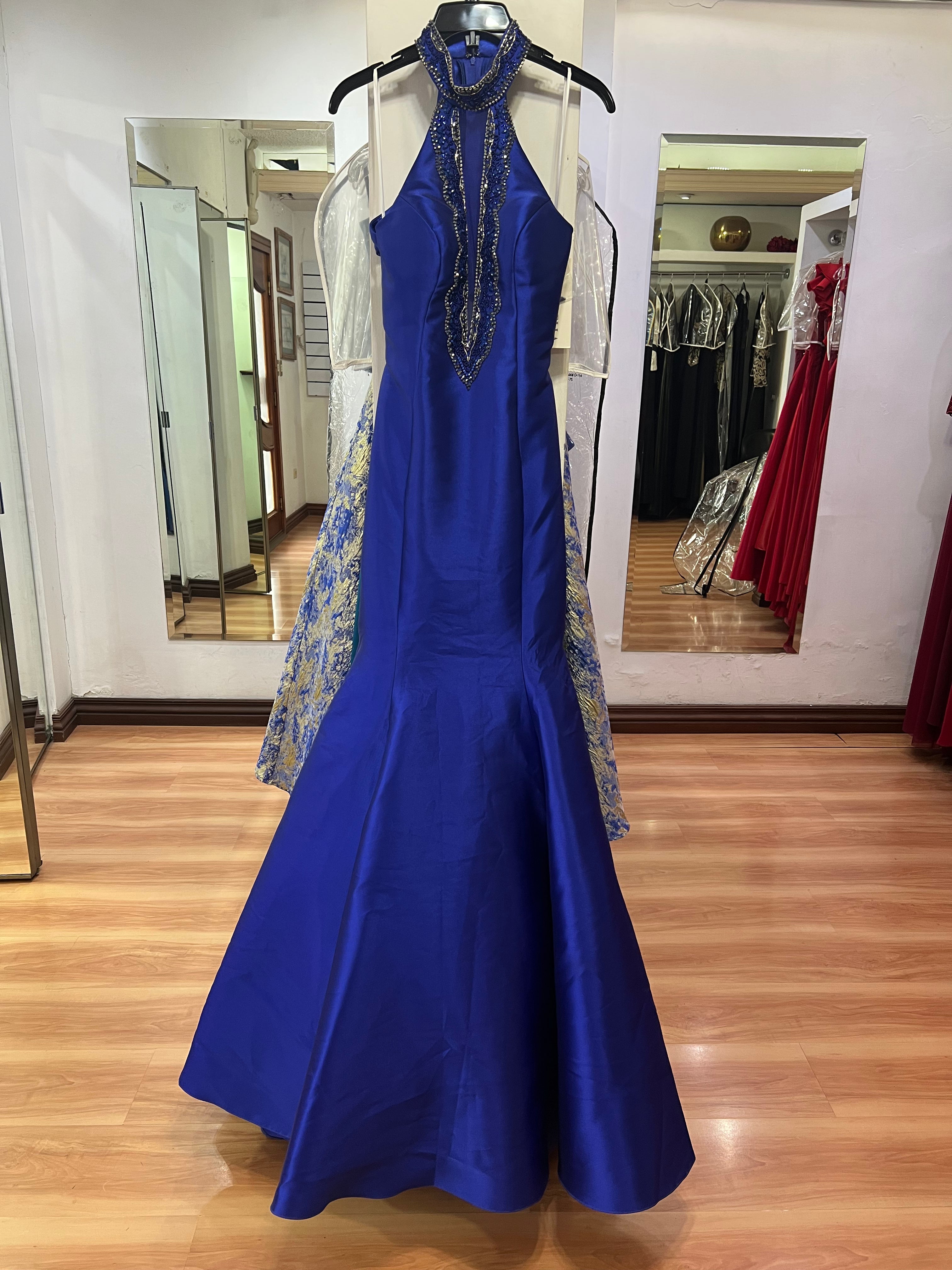 VESTIDO LARGO AZUL SIRENA
