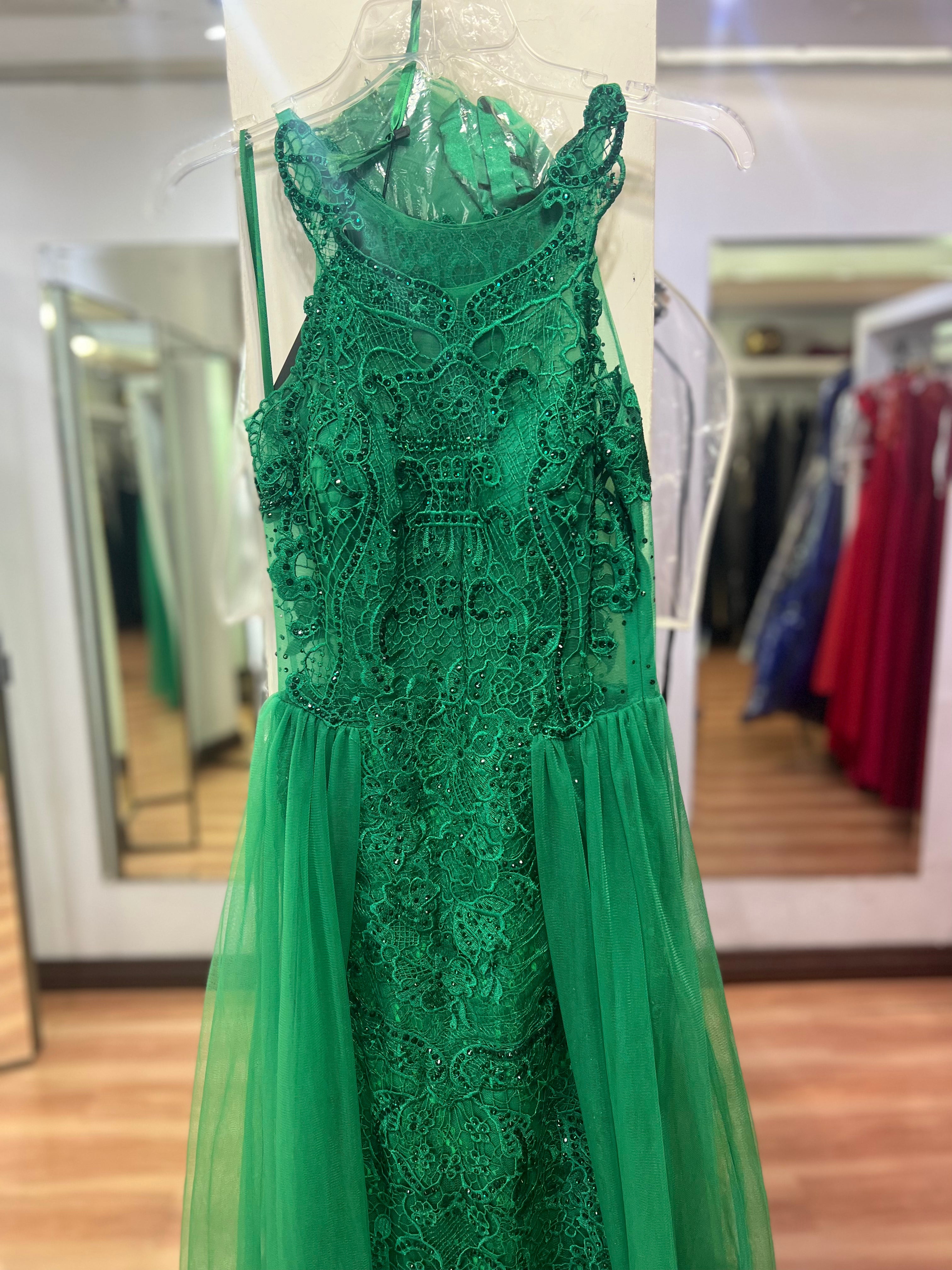VESTIDO VERDE BORDADO