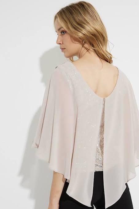 BLUSA BEIGE LENTEJUELAS