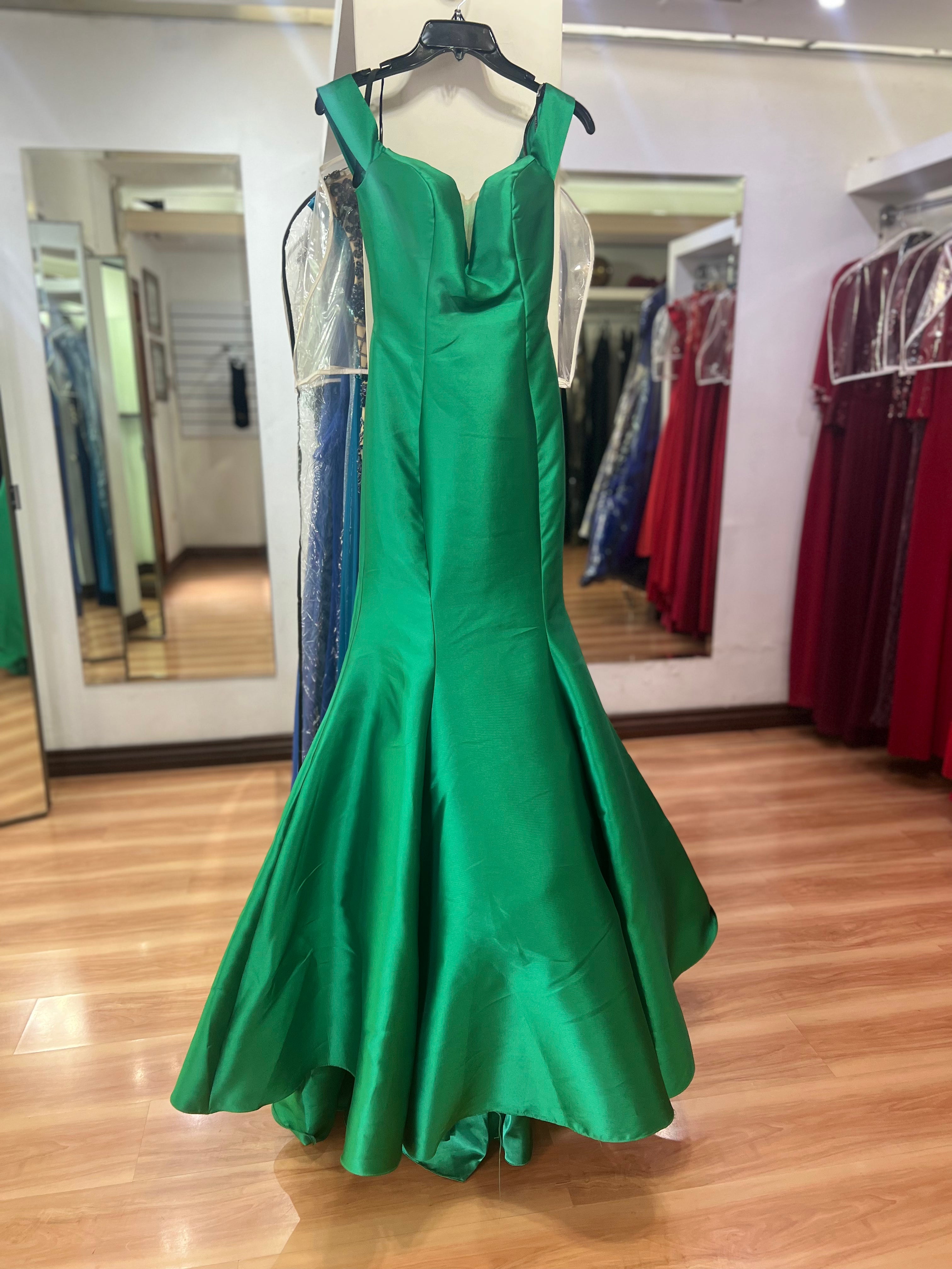 VESTIDO LARGO VERDE SIRENA