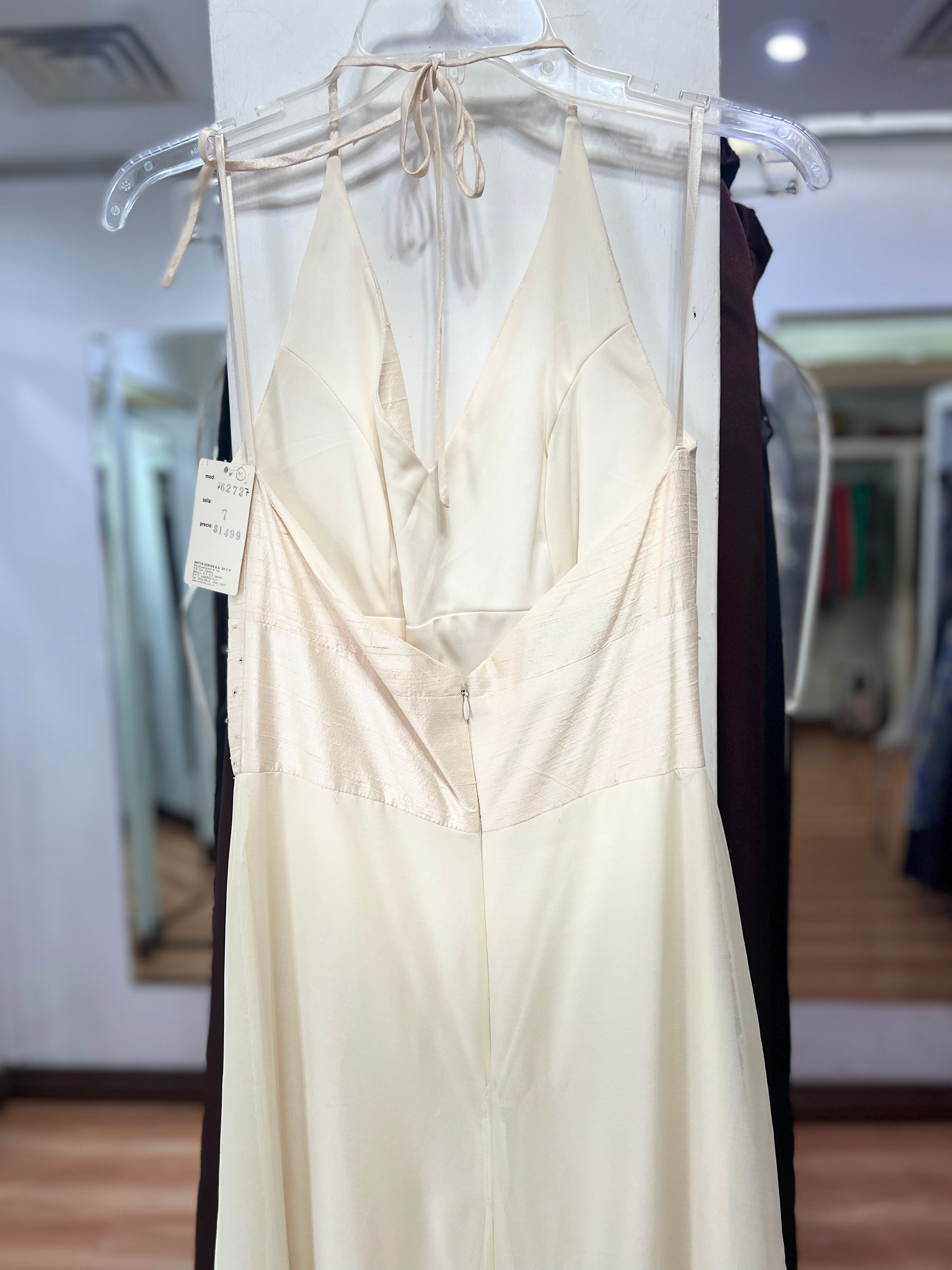 VESTIDO LARGO BLANCO HALTER