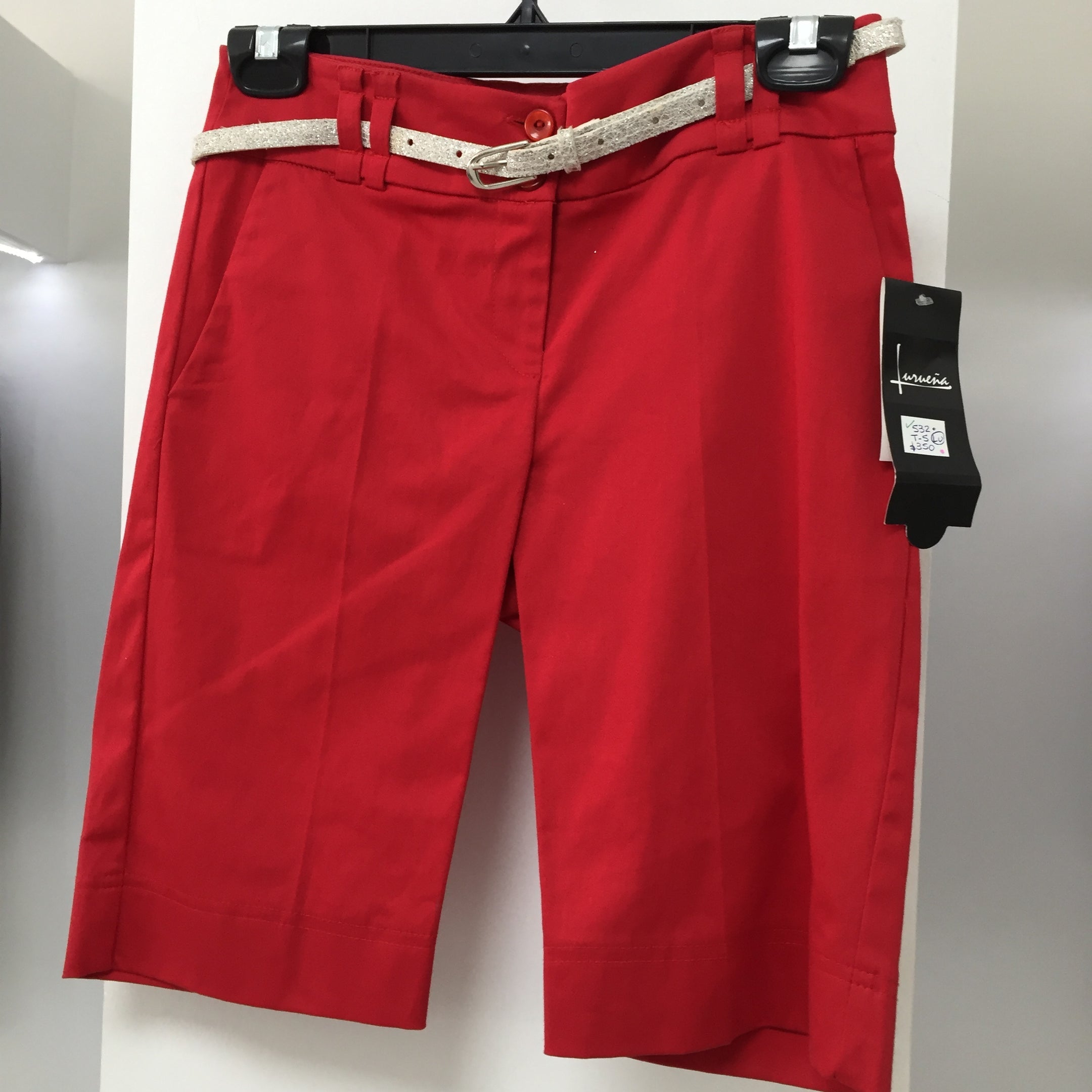 SHORT BERMUDA ROJO/BLANCO