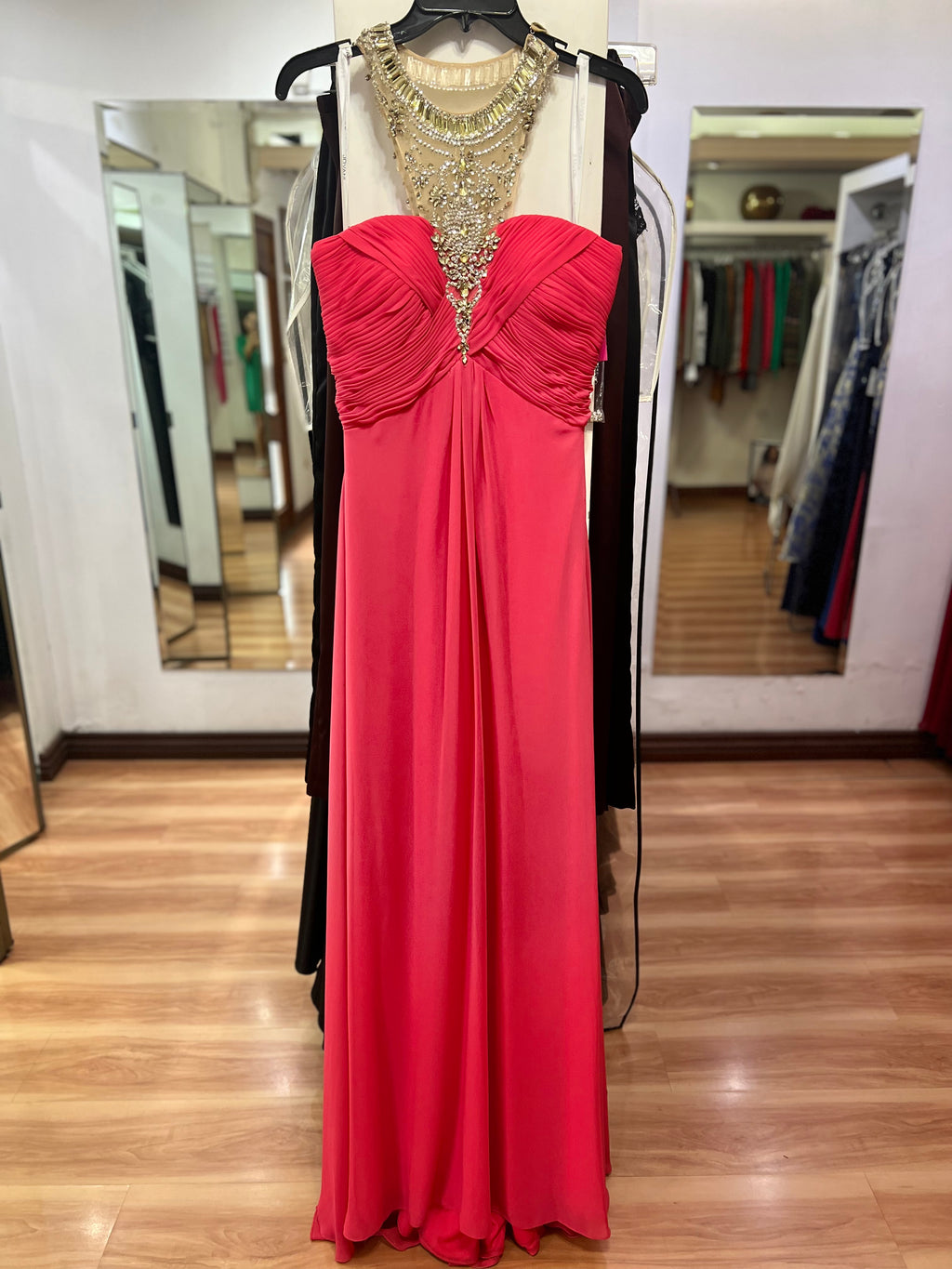VESTIDO LARGO ROSA HALTER