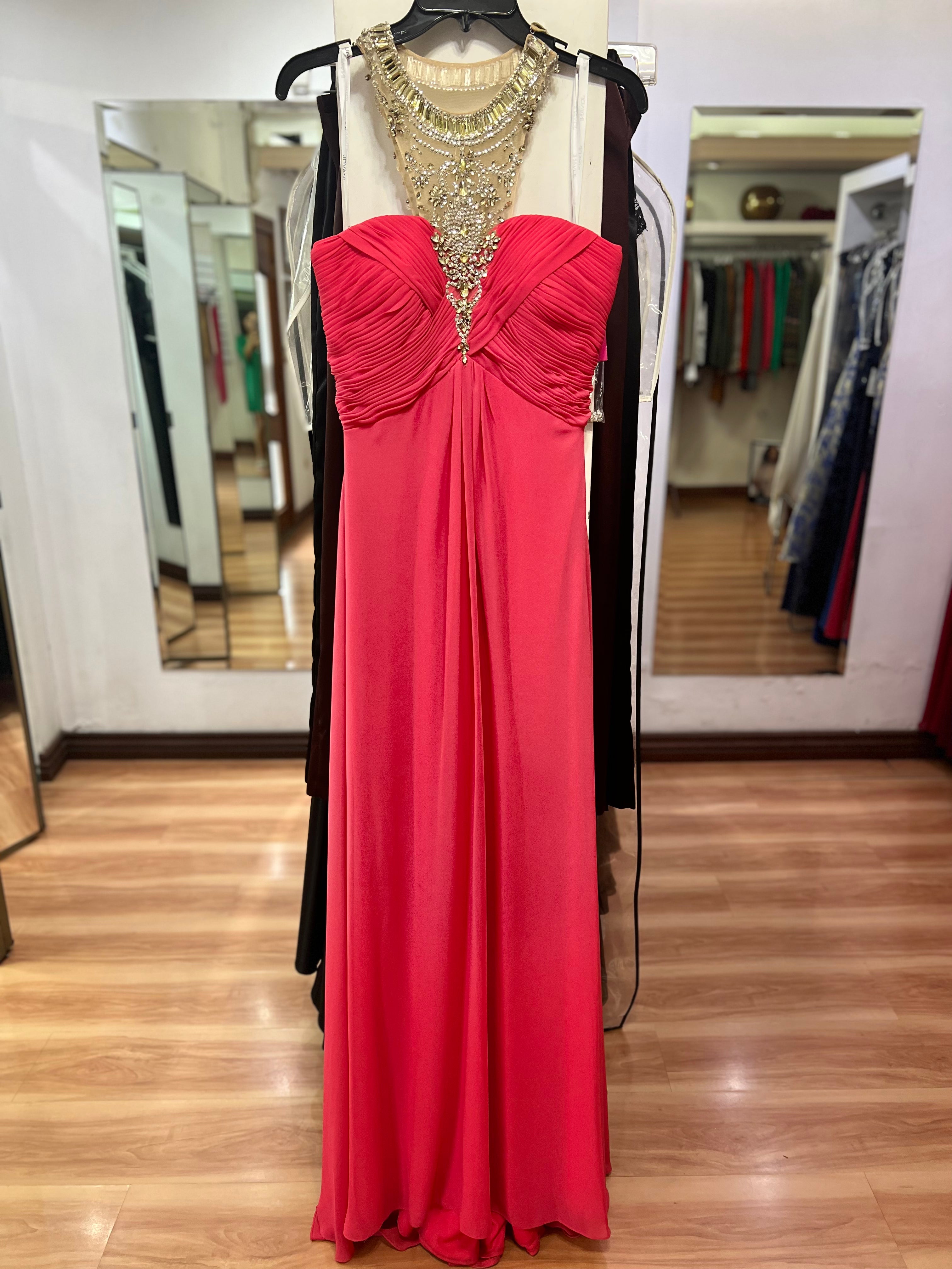VESTIDO LARGO ROSA HALTER
