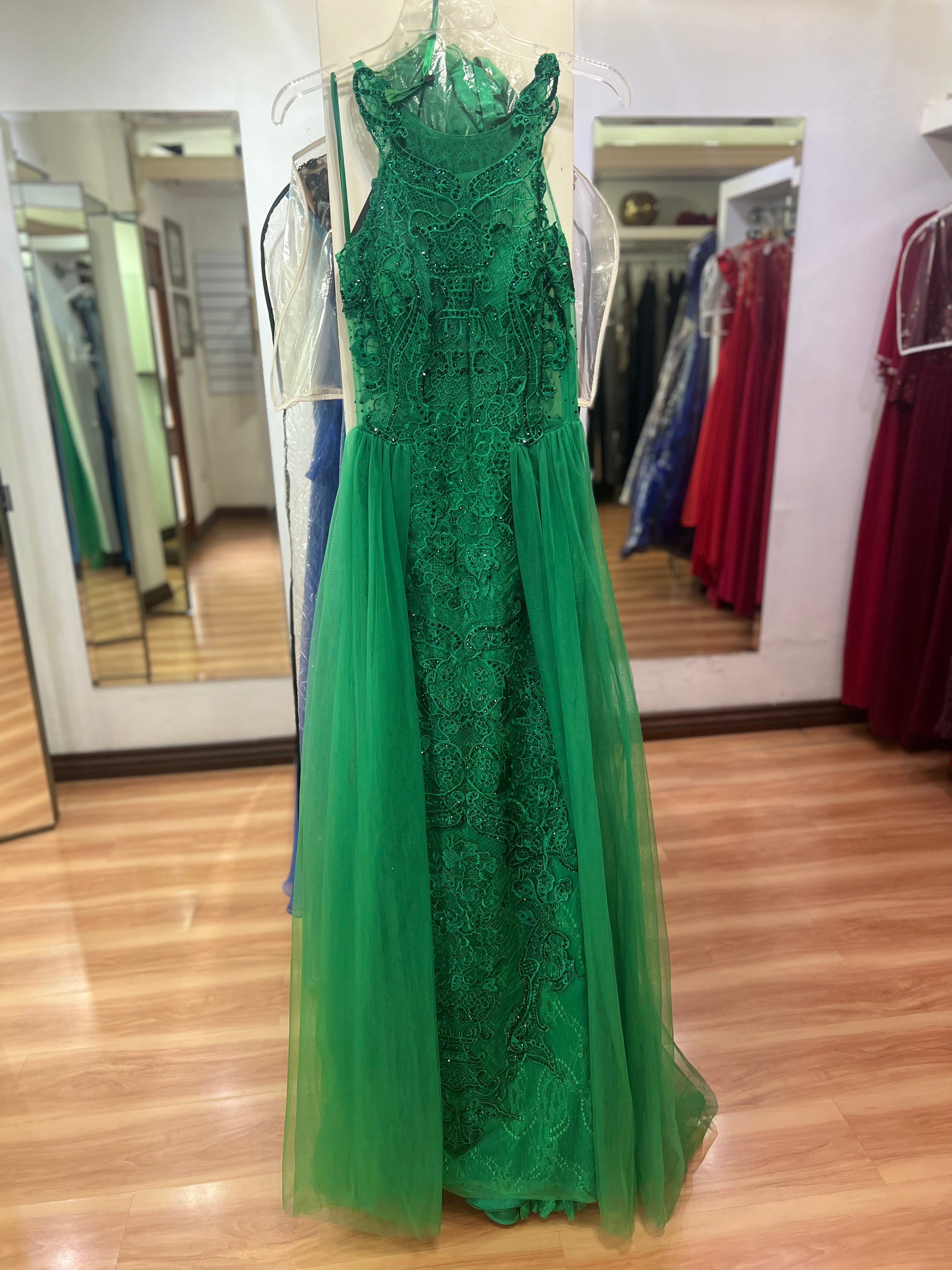 VESTIDO VERDE BORDADO