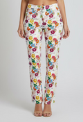 PANTALÓN JEANS BLANCO ESTAMPADO