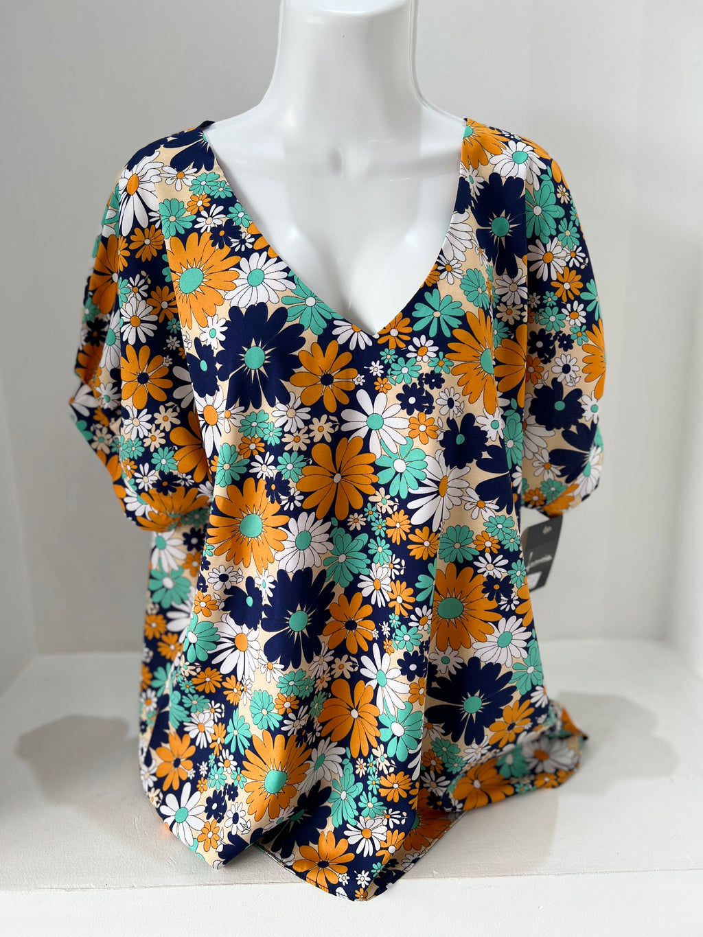 BLUSA BEIGE ESTAMPADA