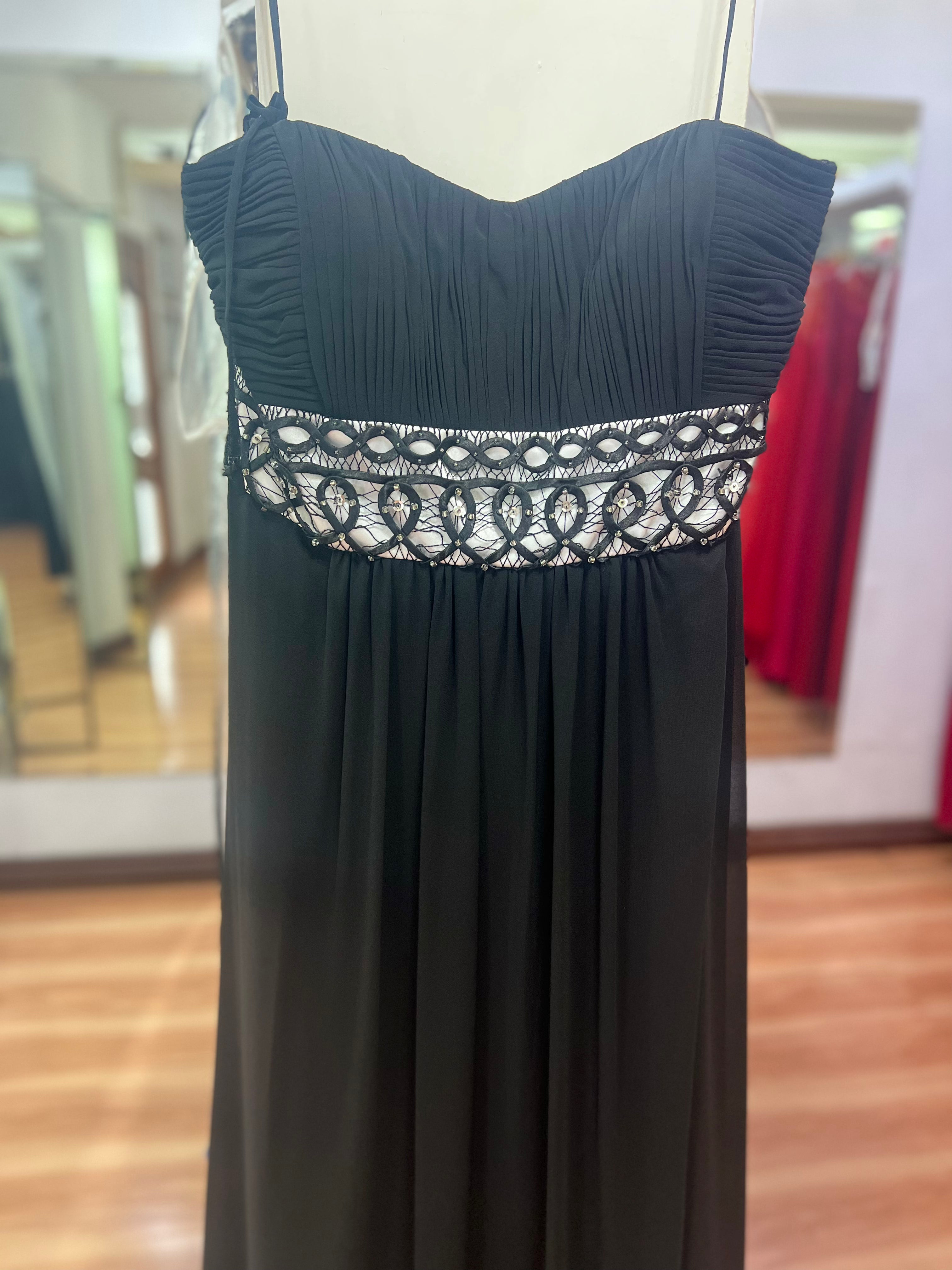 VESTIDO LARGO NEGRO STRAPLESS