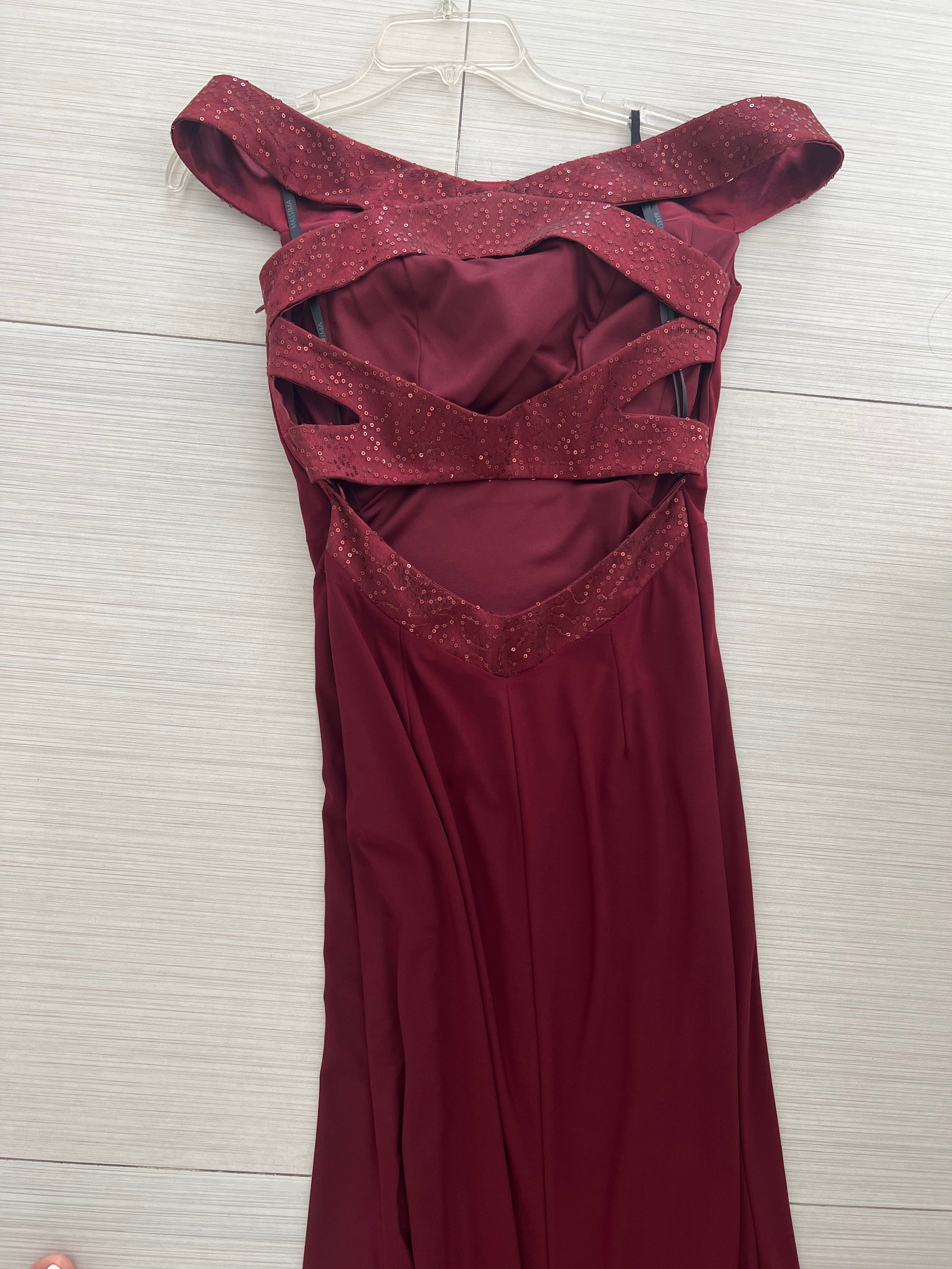 VESTIDO LARGO VINO CON LENTEJUELAS