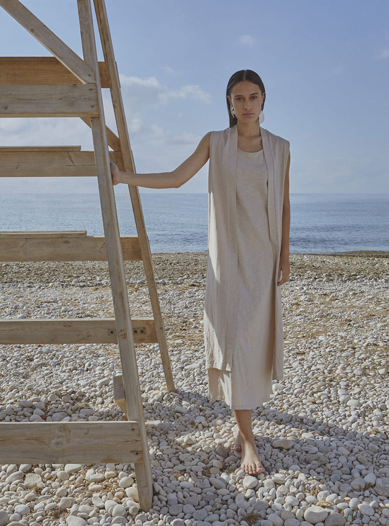 VESTIDO MAXI BEIGE