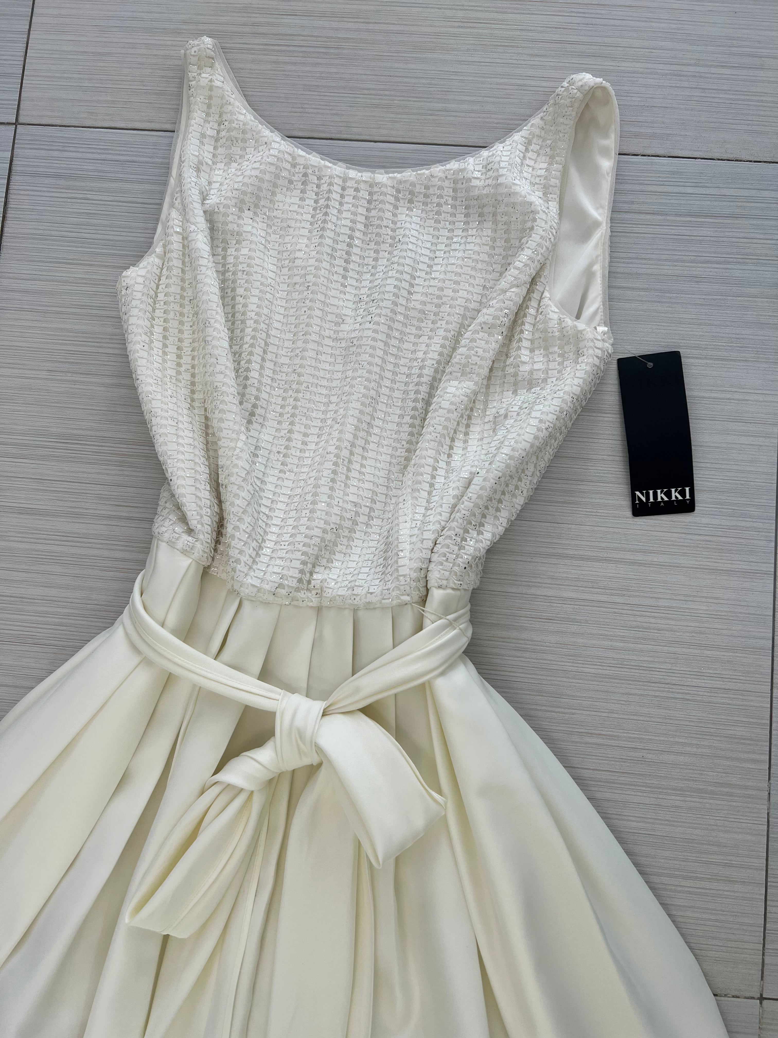 VESTIDO CORTO LARGO BLANCO