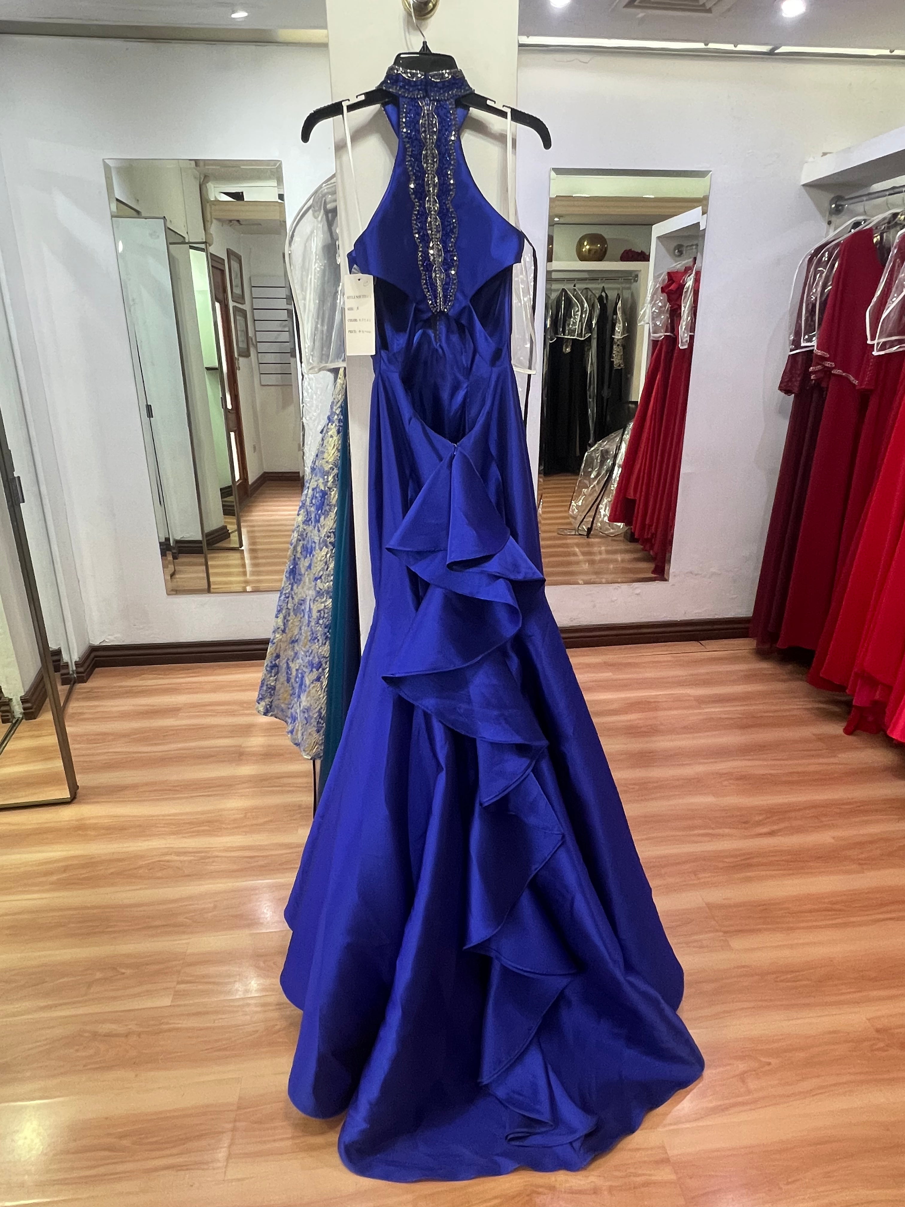 VESTIDO LARGO AZUL SIRENA