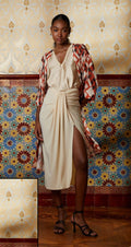 FALDA MIDI BEIGE