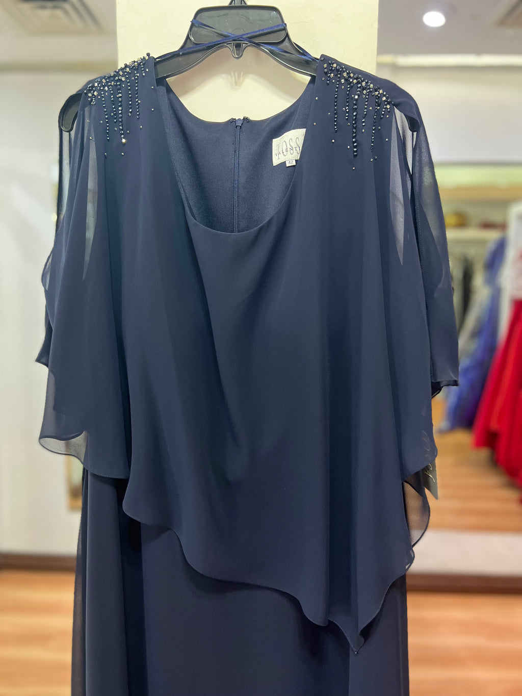VESTIDO LARGO AZUL CAPA