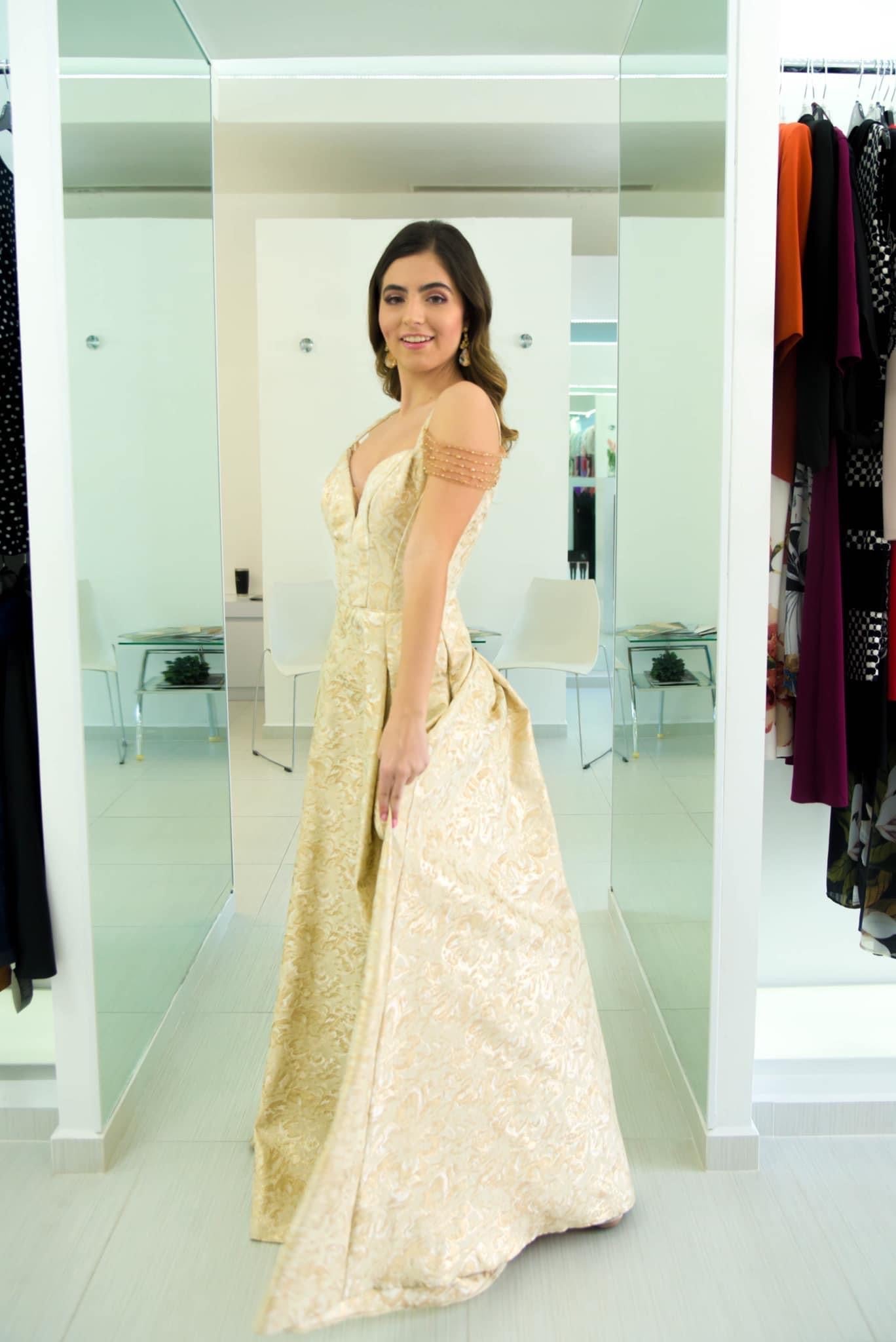 VESTIDO LARGO BEIGE BORDADO