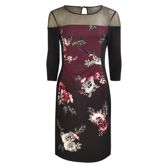 VESTIDO CORTO NEGRO ESTAMPADO