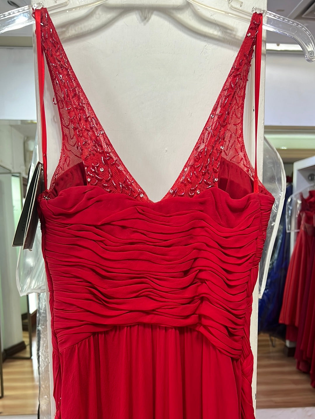 VESTIDO LARGO ROJO TIRANTES