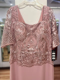 VESTIDO LARGO ROSA ENCAJE 20006