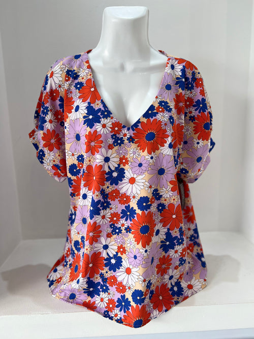 BLUSA BEIGE ESTAMPADA