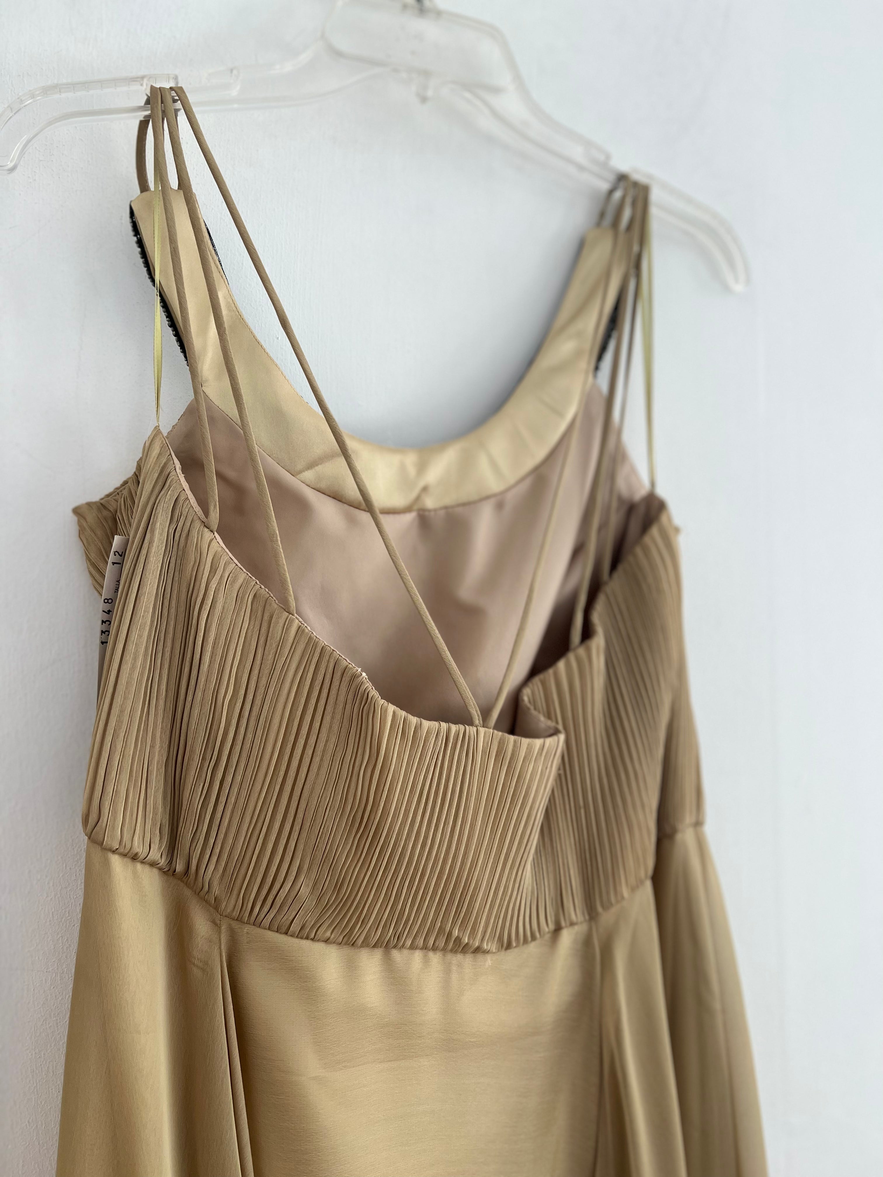 VESTIDO LARGO BEIGE HALTER