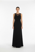 VESTIDO LARGO NEGRO BORDADO